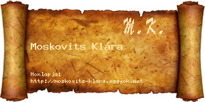 Moskovits Klára névjegykártya