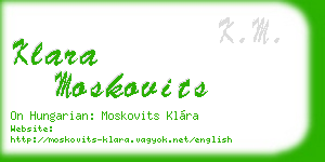 klara moskovits business card